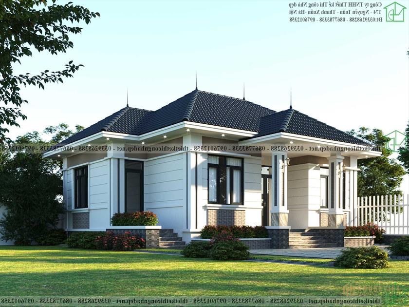 Mẫu nhà cấp 4 mái thái đẹp kiểu Nhật NDNC4159