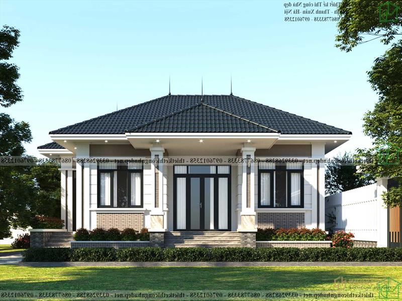 Nhà cấp 4 vuông vắn 3 phòng ngủ 11x10m ở Hoài Đức NDNC4159