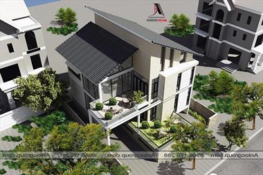 Thiết kế kiến ​​trúc biệt thự cao cấp 2,5 tầng