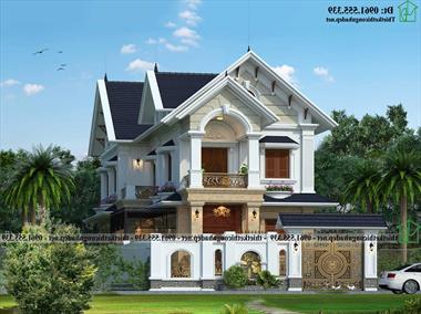 Mẫu thiết kế biệt thự tân cổ điển 2 tầng 9x18m tại Thái Bình NDBT2T145