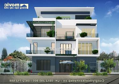 Mẫu nhà ống 4 tầng hiện đại đẹp sang trọng - MV1546