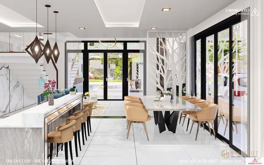 Thiết kế bếp có quầy bar tiện lợi