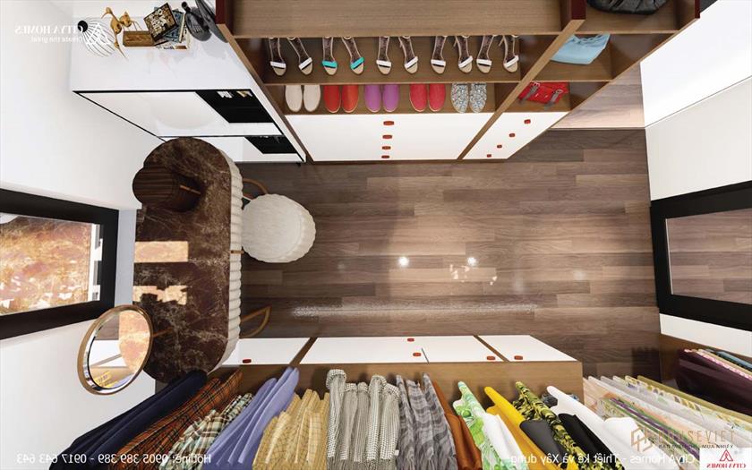 Phòng thay đồ kết hợp với phòng ngủ