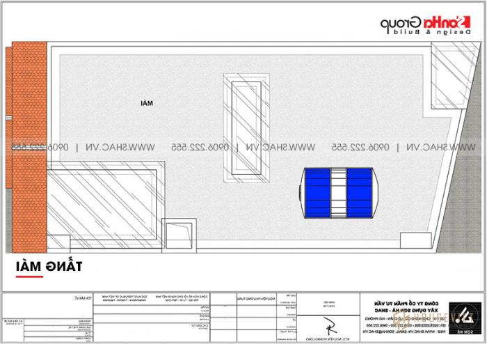 Mẫu nhà ống đẹp kiến trúc tân cổ điển 4 tầng mặt tiền 5m tại Hải Phòng - SH NOP 0202 24 Bản vẽ mặt bằng nhà ống tân cổ điển pháp mái thái 5x10,5m tại Hải Phòng