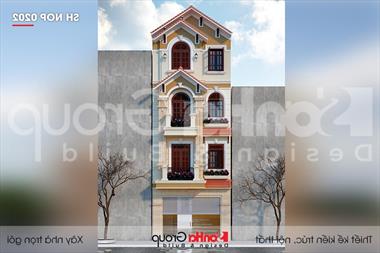 Mẫu nhà ống đẹp kiến trúc tân cổ điển 4 tầng mặt tiền 5m tại Hải Phòng - SH NOP 0202