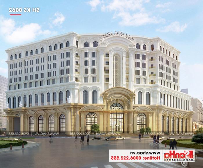 Mẫu thiết kế khách sạn tiêu chuẩn 5 sao phong cách tân cổ điển sang trọng đẳng cấp 