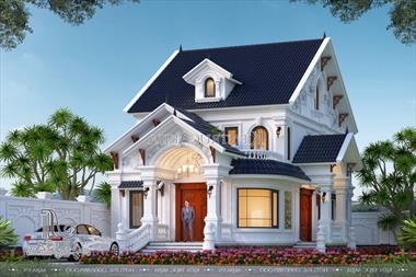 Mẫu biệt thự mái thái 2 tầng tân cổ điển Châu Âu (TGDĐ: Chị Tuyết - Cà Mau) BT22482