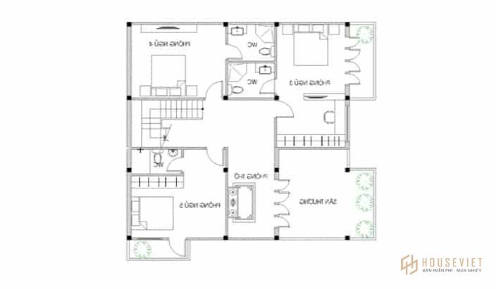 Biệt thự 3 tầng 2 mặt tiền.