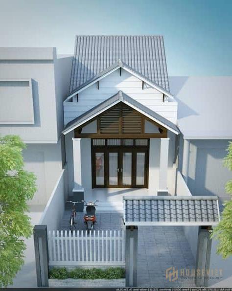 Mẫu thiết kế nhà ống 1 tầng 60m2 2 phòng ngủ Anh Quang, Hà Nội