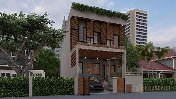 Bản vẽ nhà ống 2 tầng
