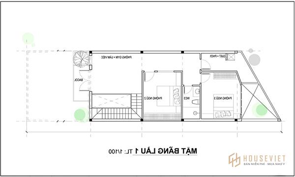 Bản vẽ thiết kế nhà 2 tầng đẹp đơn giản