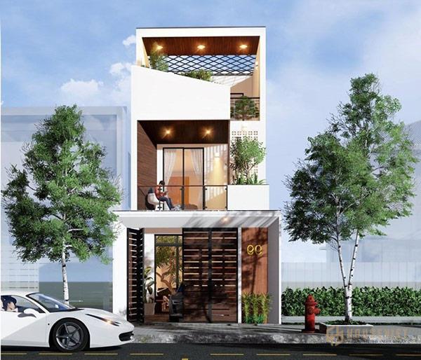 Mẫu nhà 2 tầng 1 tum đẹp hiện đại