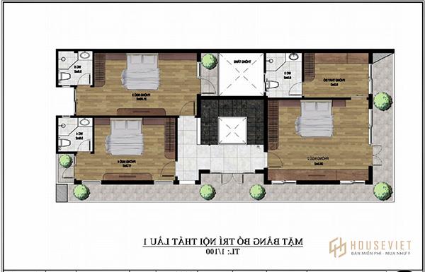 Mẫu thiết kế nhà 2 tầng 5x20 hiện đại
