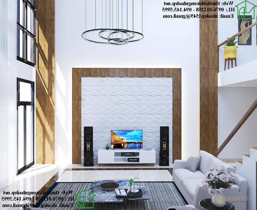 Thiết kế nội thất phòng khách sang trọng.