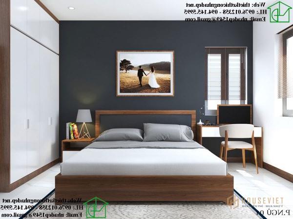 Bàn làm việc đặt cạnh cửa sổ rất hợp lý.