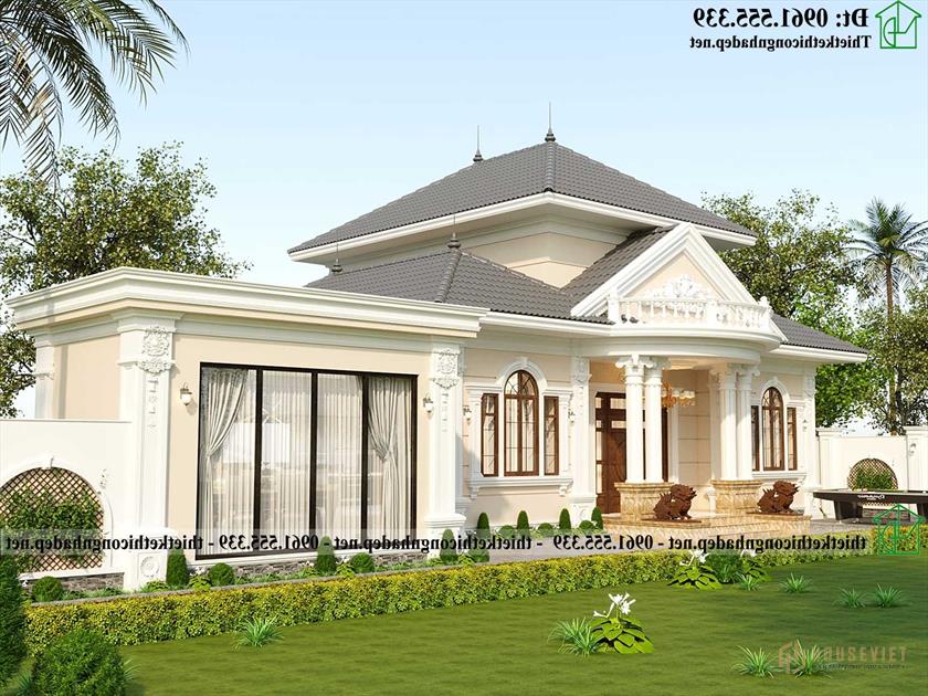 Mẫu nhà 1 tầng phong cách tân cổ điển đẹp NDBT1T131