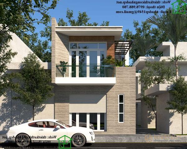 Phối cảnh nhà phố đẹp phong cách hiện đại.