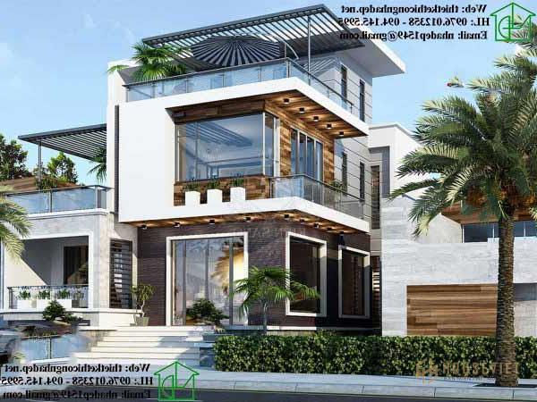 Phối cảnh nhà phố 2 tầng độc đáo.