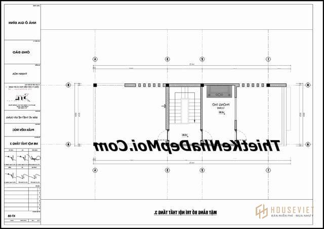 Bản vẽ mặt bằng nhà phố mặt tiền hiện đại 4,5m dài 14m