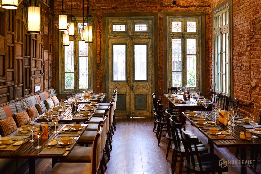 Nhà hàng đồng quê với sự kết hợp giữa vật liệu đồng quê và nội thất cao cấp