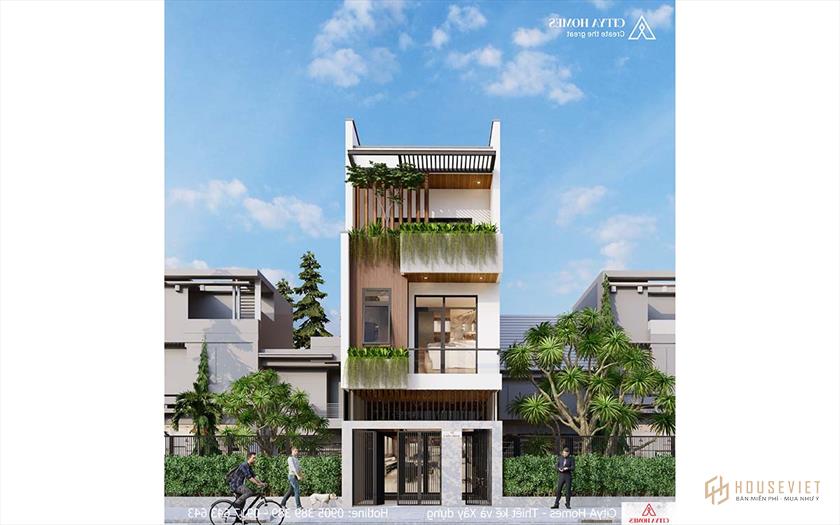 Mẫu thiết kế nhà phố đẹp hiện đại 2021