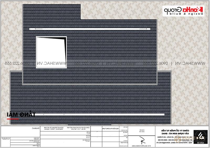 Mẫu thiết kế biệt thự 2 tầng hiện đại diện tích 190m2 - SH BTD 0081 9 Bản vẽ mái biệt thự