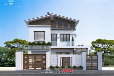 Mẫu thiết kế biệt thự 2 tầng hiện đại diện tích 190m2 - SH BTD 0081