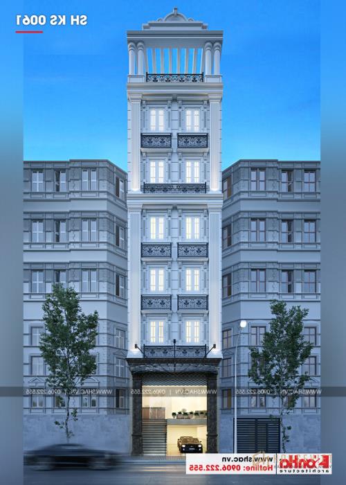 Thiết kế khách sạn mini 2 sao tân cổ điển đẹp tại Nam Định - SH KS 0061 1 1 Mẫu thiết kế khách sạn mini đẹp tại Nam Định sh ks 0061