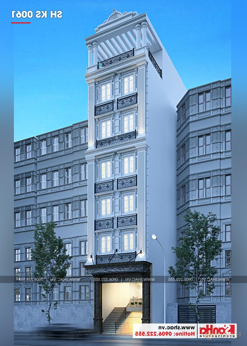 Thiết kế khách sạn mini 2 sao tân cổ điển đẹp tại Nam Định - SH KS 0061 39 Từ mọi góc nhìn, mẫu thiết kế khách sạn 2 sao đều toát lên vẻ sang trọng