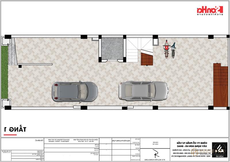 Mẫu thiết kế khách sạn mini 2 sao tân cổ điển đẹp tại Nam Định - SH KS 0061 64 Mặt bằng công năng tầng 1 khách sạn mini 2 sao tân cổ điển đẹp tại Nam Định