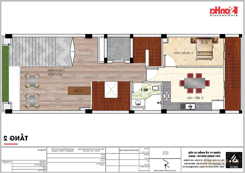 Mẫu thiết kế khách sạn mini 2 sao tân cổ điển đẹp tại Nam Định - SH KS 0061 65 Mặt bằng công năng tầng 2 khách sạn mini 2 sao tân cổ điển đẹp tại Nam Định