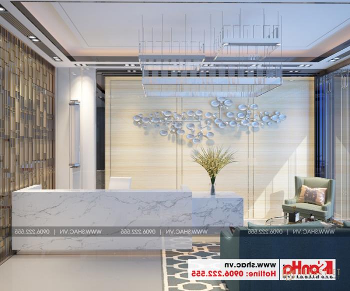 Mẫu thiết kế khách sạn mini 2 sao tân cổ điển đẹp tại Nam Định - SH KS 0061 71 Thiết kế nội thất quầy lễ tân khách sạn mini 2 sao tân cổ điển tại Nam Định