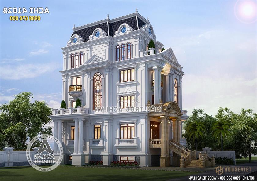 Một góc nhìn của mẫu biệt thự tân cổ điển 4 tầng sang trọng