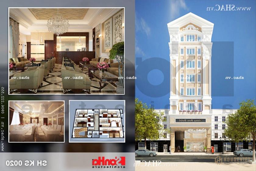 Mẫu khách sạn tiêu chuẩn 3 sao đẹp Mẫu khách sạn tiêu chuẩn 3 sao đẹp sh ks 0020