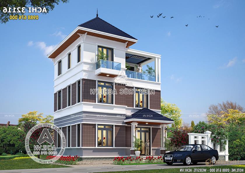 Biệt thự mái thái 3 tầng hiện đại đẹp tại Hà Nội - ACHI 32116 Biệt thự mái thái 3 tầng hiện đại đẹp tại Hà Nội - ACHI 32116