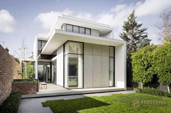 Ngoại thất ngôi nhà cấp 4 được trang trí bằng những tiểu cảnh xanh tươi