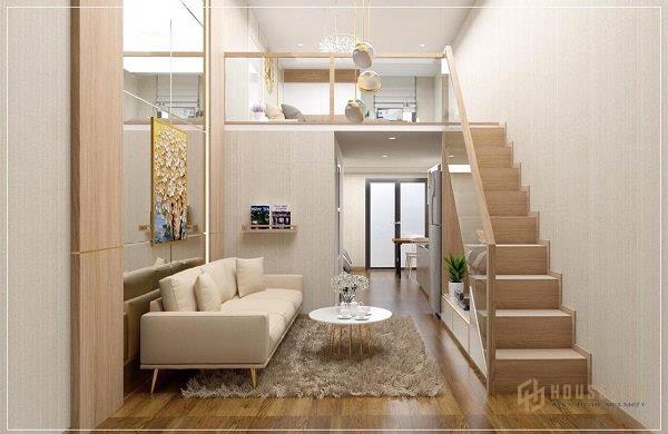 Gam màu pastel nhẹ nhàng mang đến mẫu nhà cấp 4 gác lửng 4x15 ấn tượng và thu hút