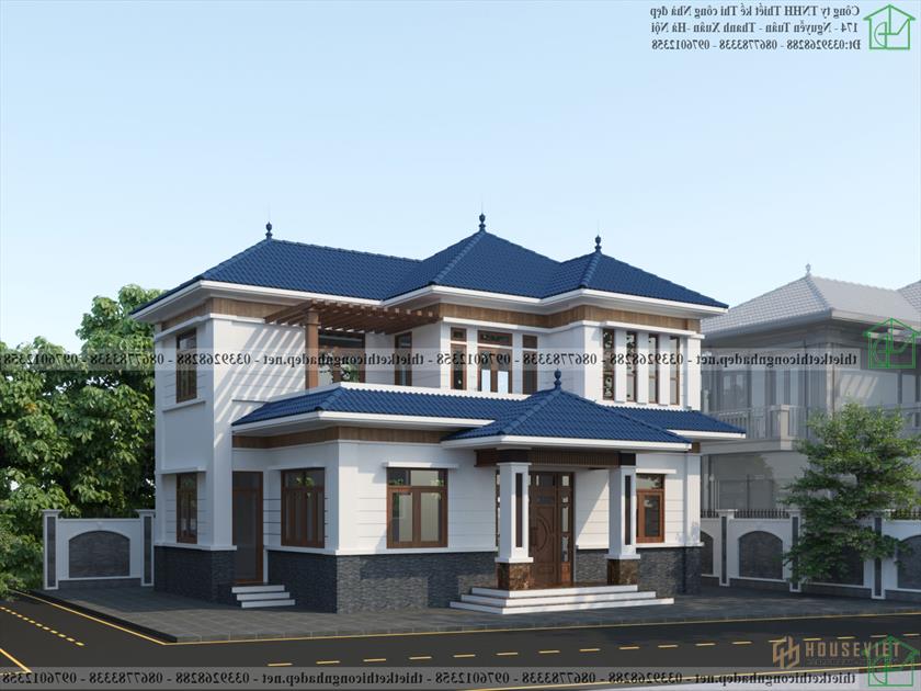 Mẫu thiết kế nhà 2 tầng mái thái đẹp kiểu Nhật NDBT2T103