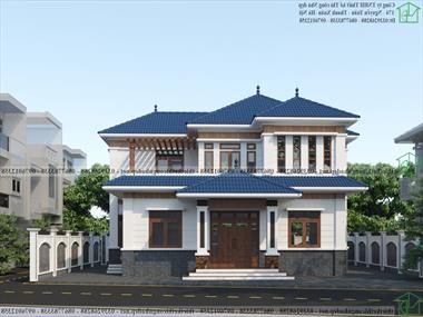Mẫu nhà 2 tầng 14x10m mái thái ở Thái Bình NDBT2T103