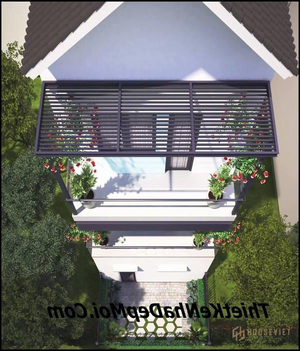 Phối cảnh nhà phố đẹp 3 tầng mái thái ngang 5m mái thái.