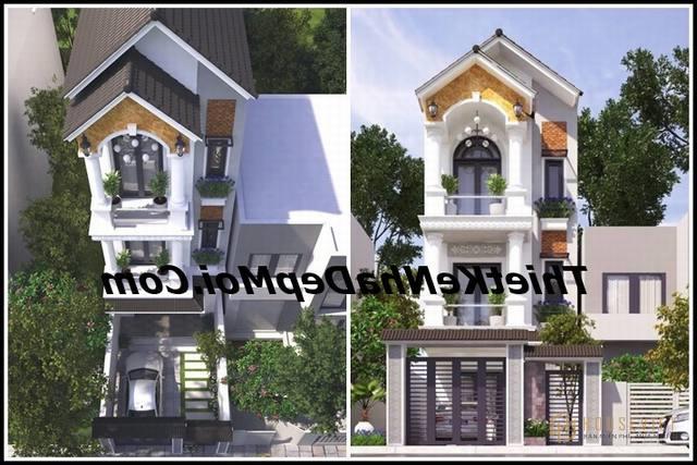 Nhà 1 trệt 2 lầu mái thái 5x20m