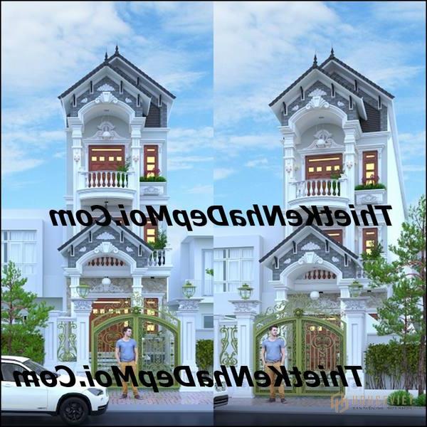 Mẫu nhà phố bán cổ điển 5m 3 tầng