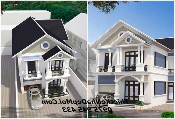 Biệt thự 2 tầng có gara đơn giản