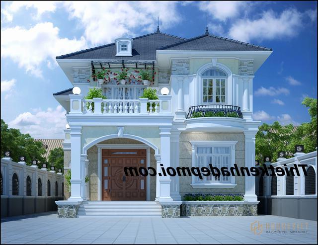 Mẫu biệt thự mini mái thái 2 tầng 9x20m