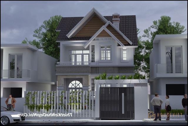 Mặt tiền nhà 2 tầng 4 phòng ngủ 1 phòng thờ
