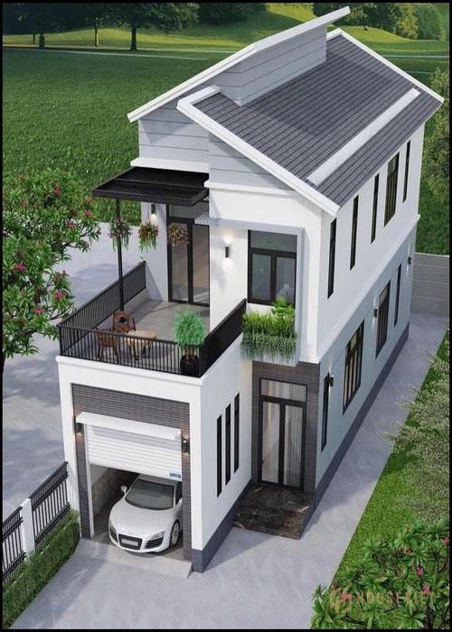 Những mẫu nhà 2 tầng có gara 2021