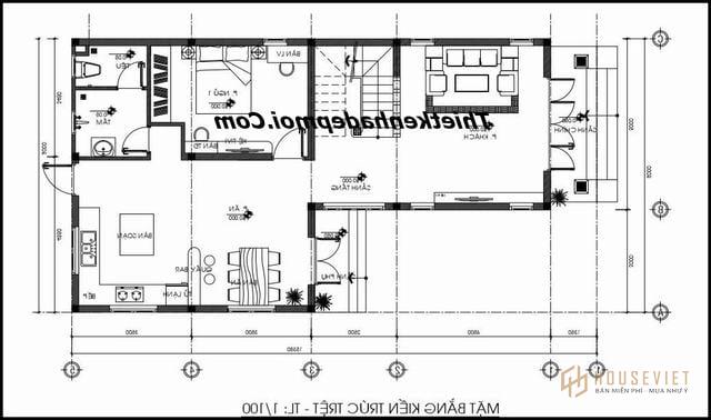 Thiết kế biệt thự mini 1 trệt 1 lầu hiện đại 8x15m