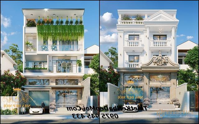 kiến trúc biệt thự phố 4 tầng