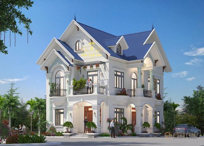 Nhà vườn 2 tầng mái thái đẹp nông thôn