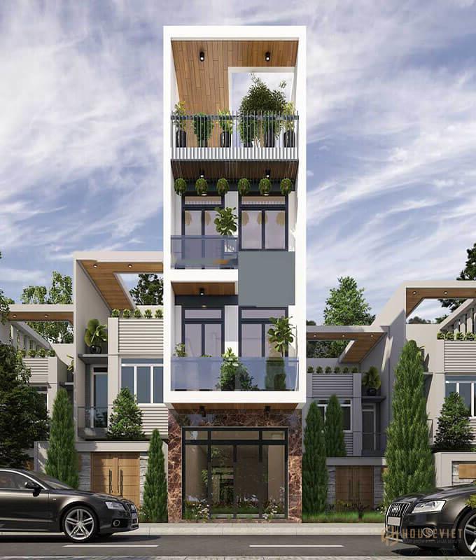 mẫu nhà đẹp 3 tầng 1 tum